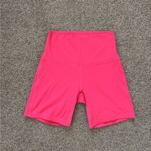 Lululemon Women's Pink High-Waisted Shorts 6”